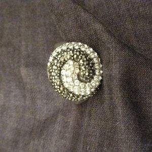 Vintage art deco marcasite cz swirl